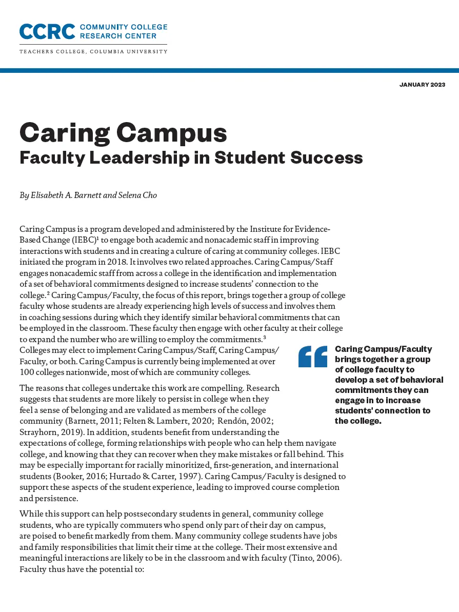 caring campus faculty report3 Jan2023